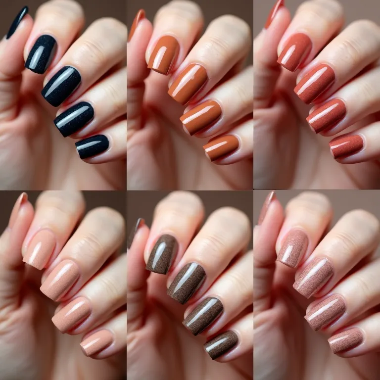 Variedade de cores de esmalte em alta para o inverno 2026.