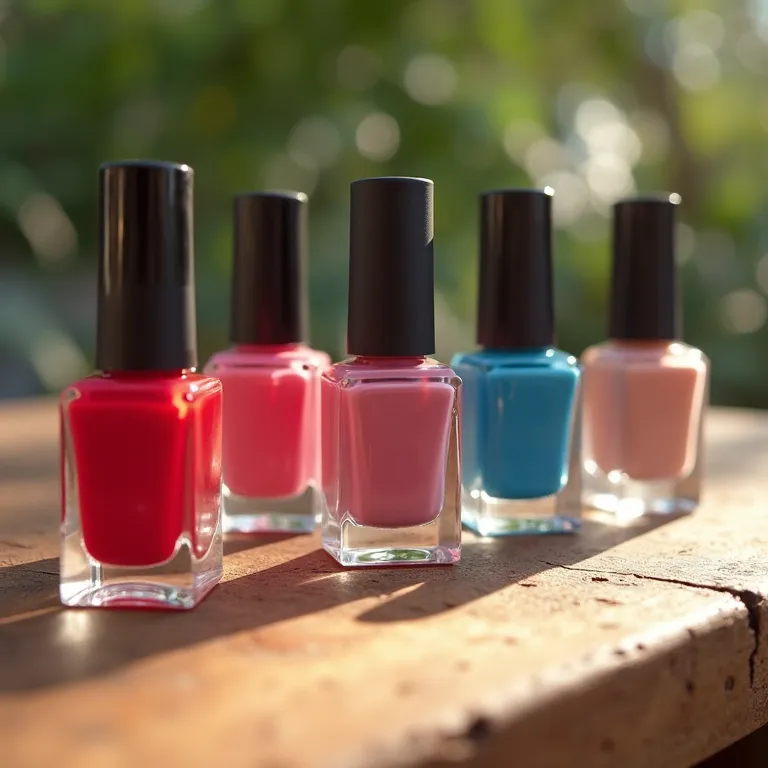 Variedade de cores de esmalte.