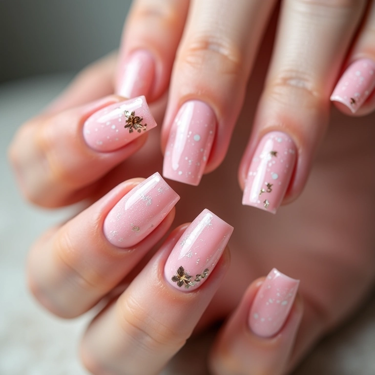Variedade de designs em unhas de gel bem cuidadas.