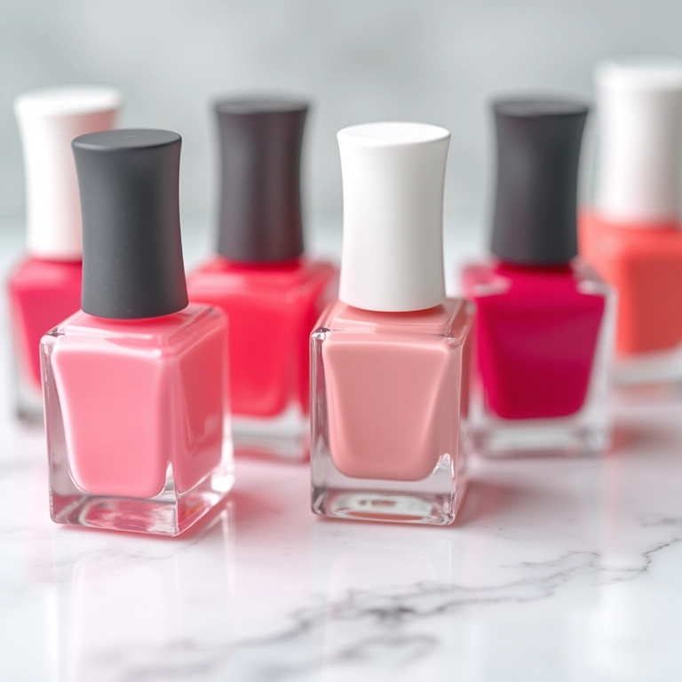 Variedade de esmaltes hipoalergênicos em cores vibrantes.