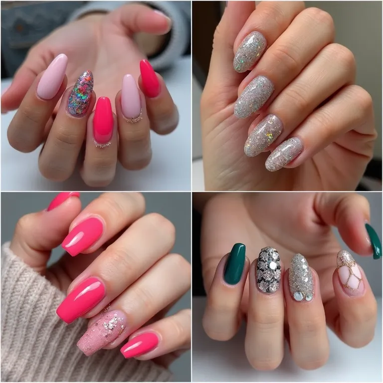 Versatilidade de designs em unhas de gel curtas.