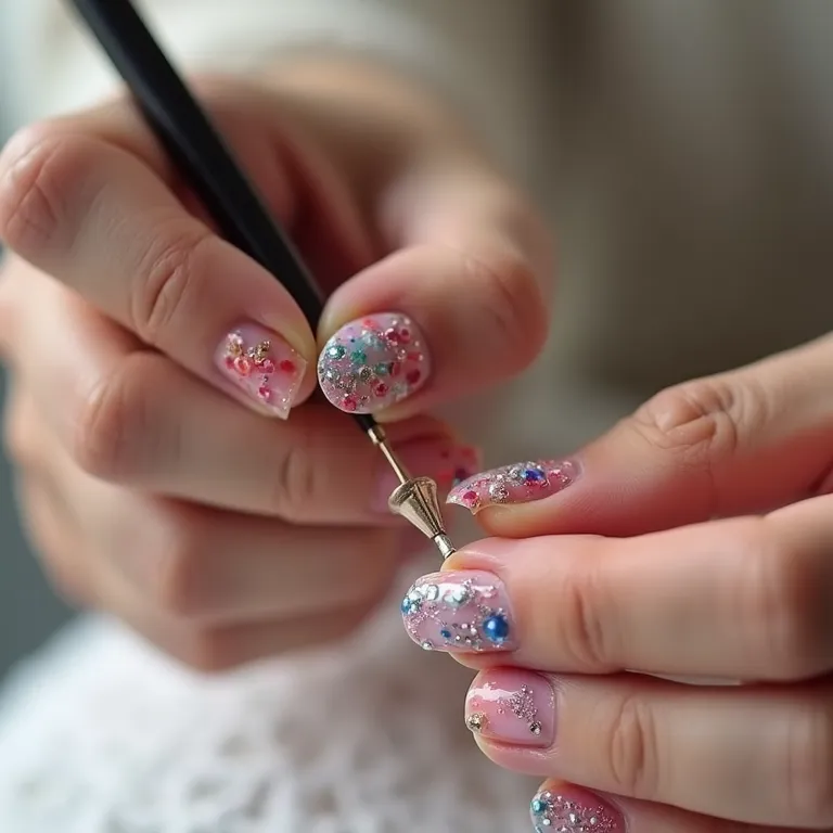 Versatilidade na decoração de unhas de gel.