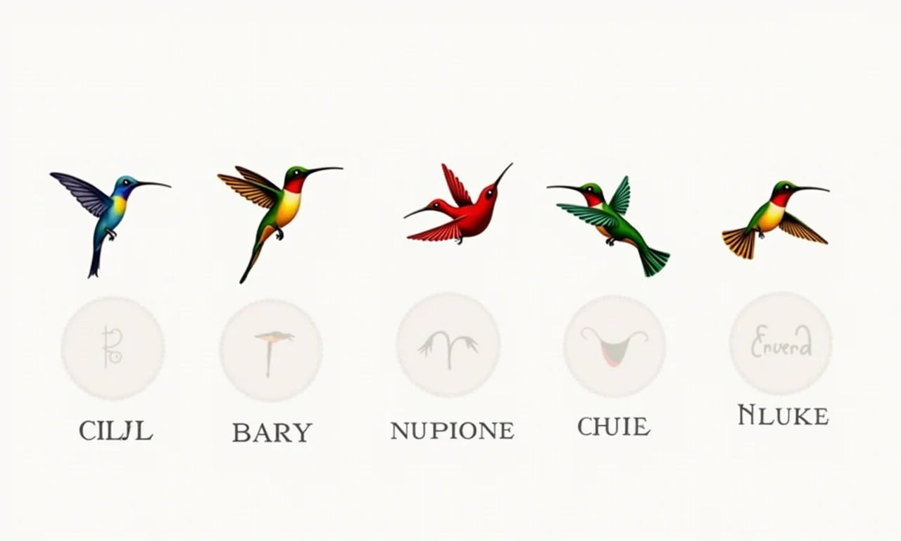 Adesivos de unha com tema de beija-flor.