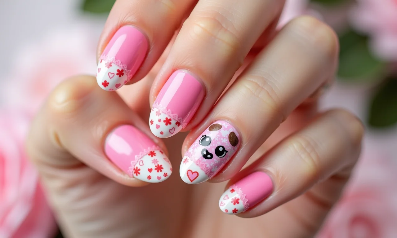 Adesivos e aplicações divertidas em unhas soft gel.