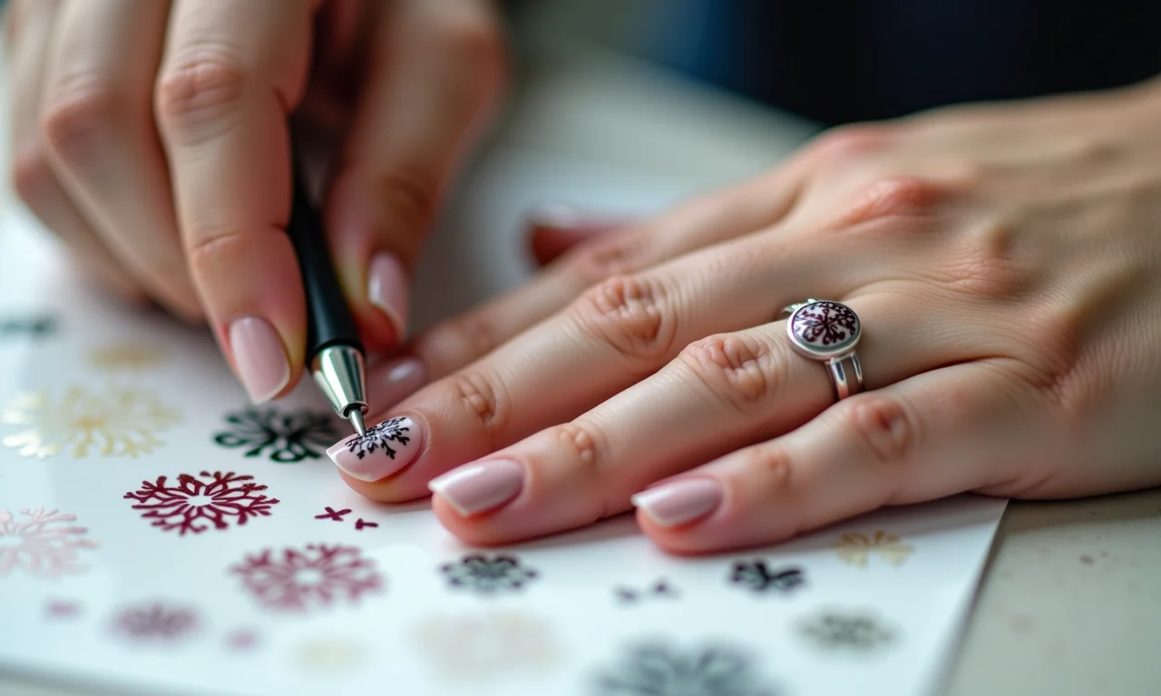 Adesivos e apliques nas unhas.