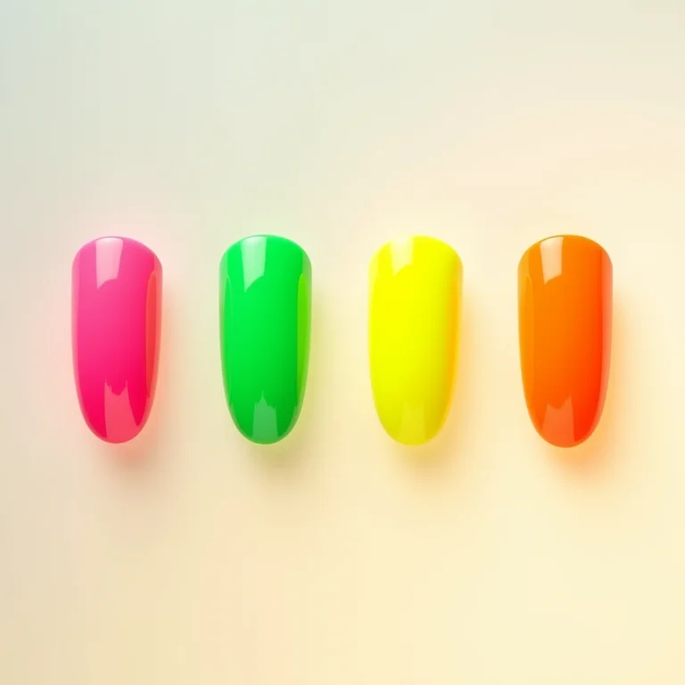 Amostras de diferentes cores de esmaltes neon