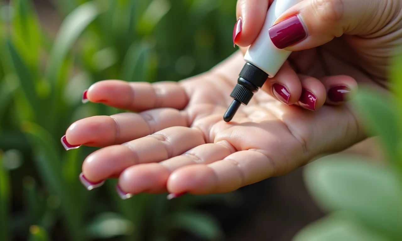 Aplicação de base protetora nas unhas para evitar o amarelamento.