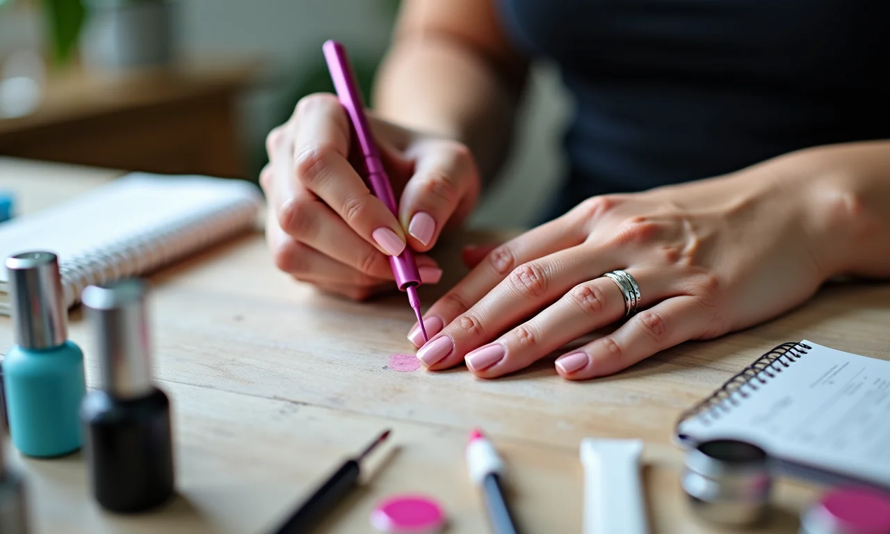 Aplicação de gel em unhas.