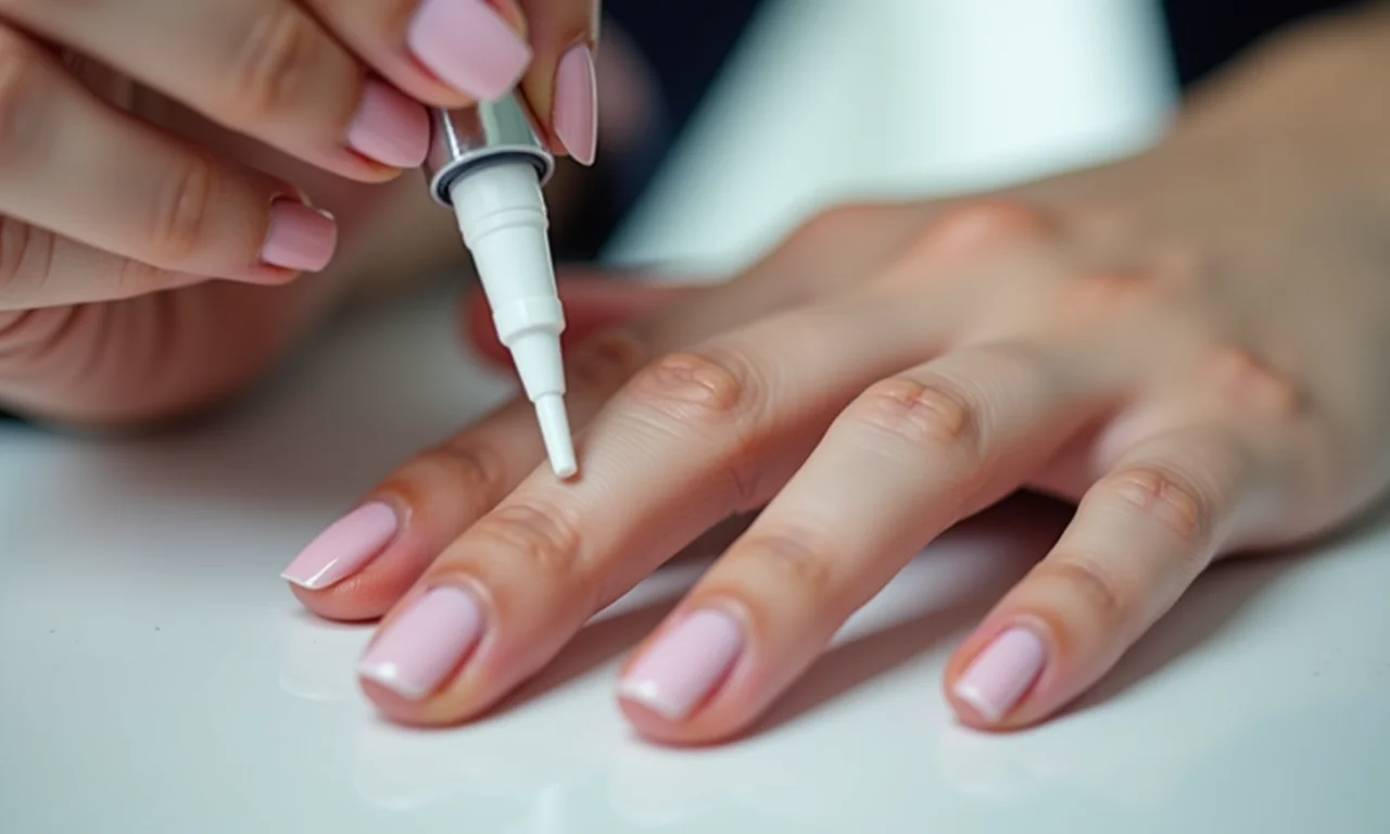 Aplicação de primer para unhas.