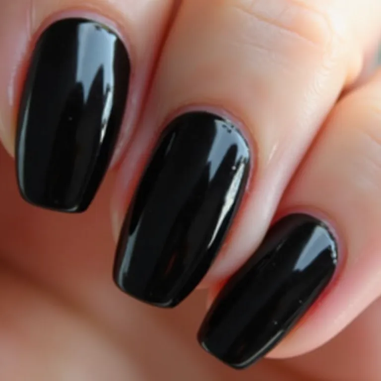 Brilho intenso em unhas pretas