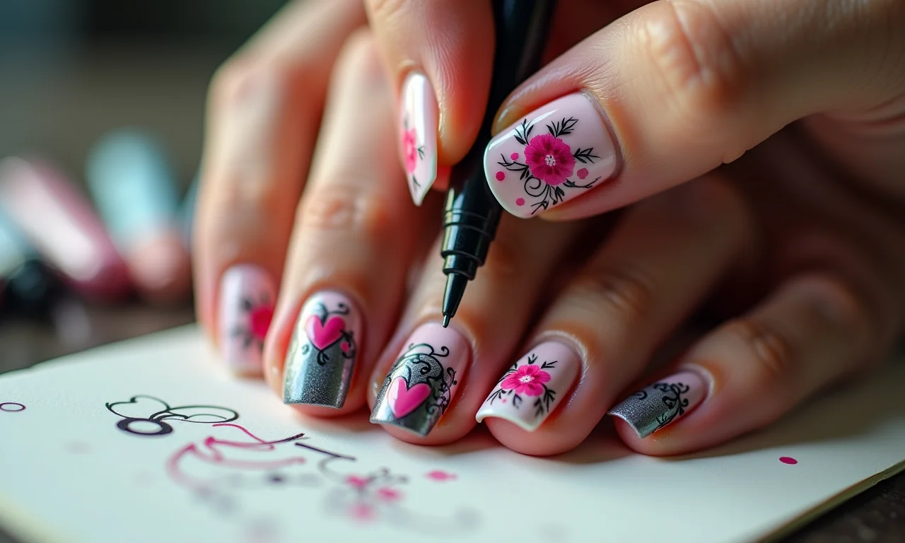 Canetas decorativas da Risqué para nail art detalhada.