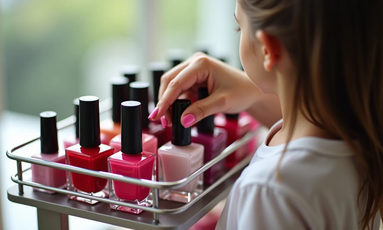 Carrinho organizador de esmaltes.