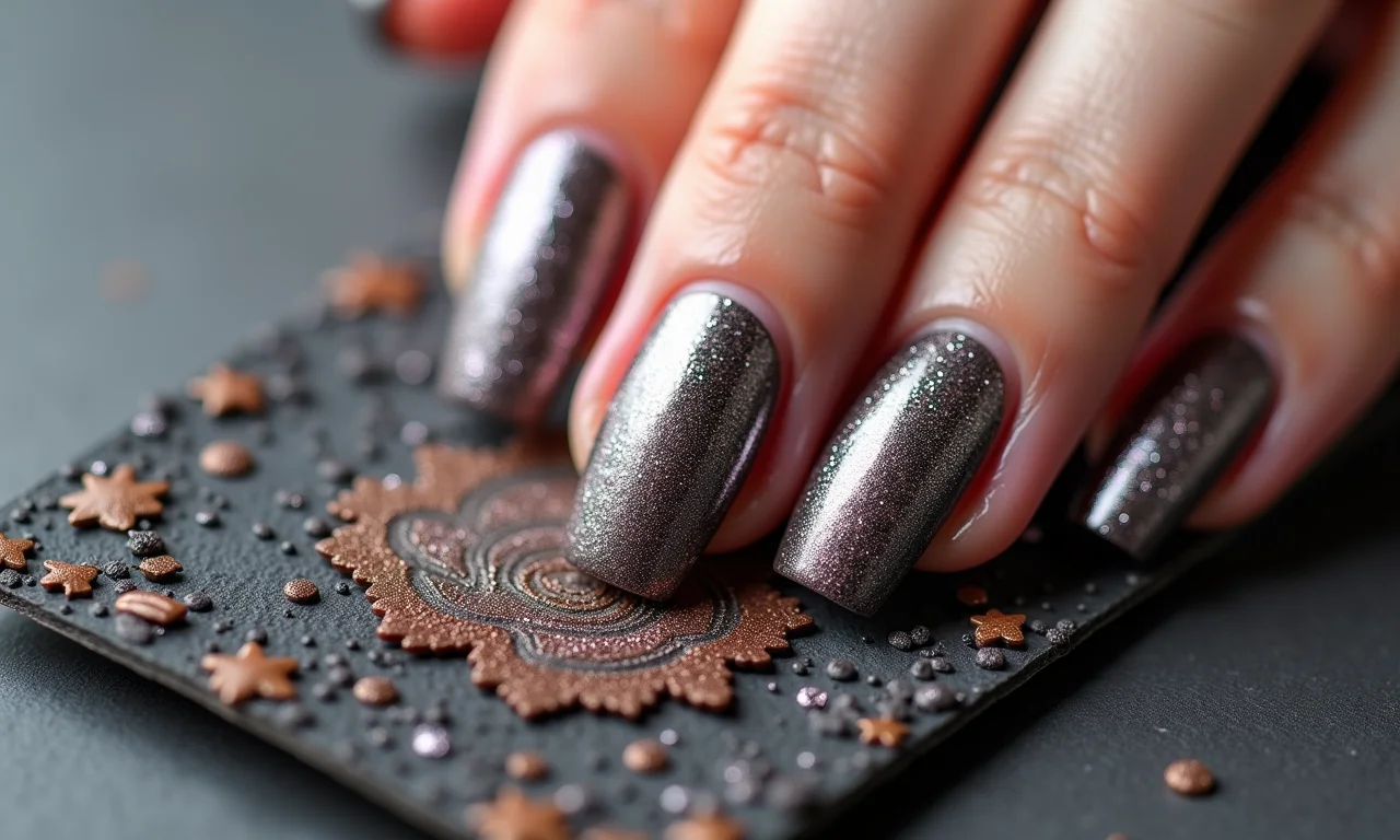 Cartão de visita com textura para manicure.