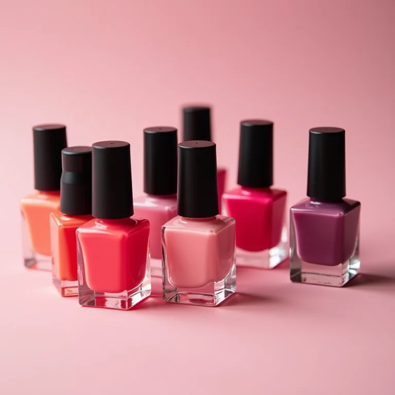 Combinações criativas de cores de esmalte.