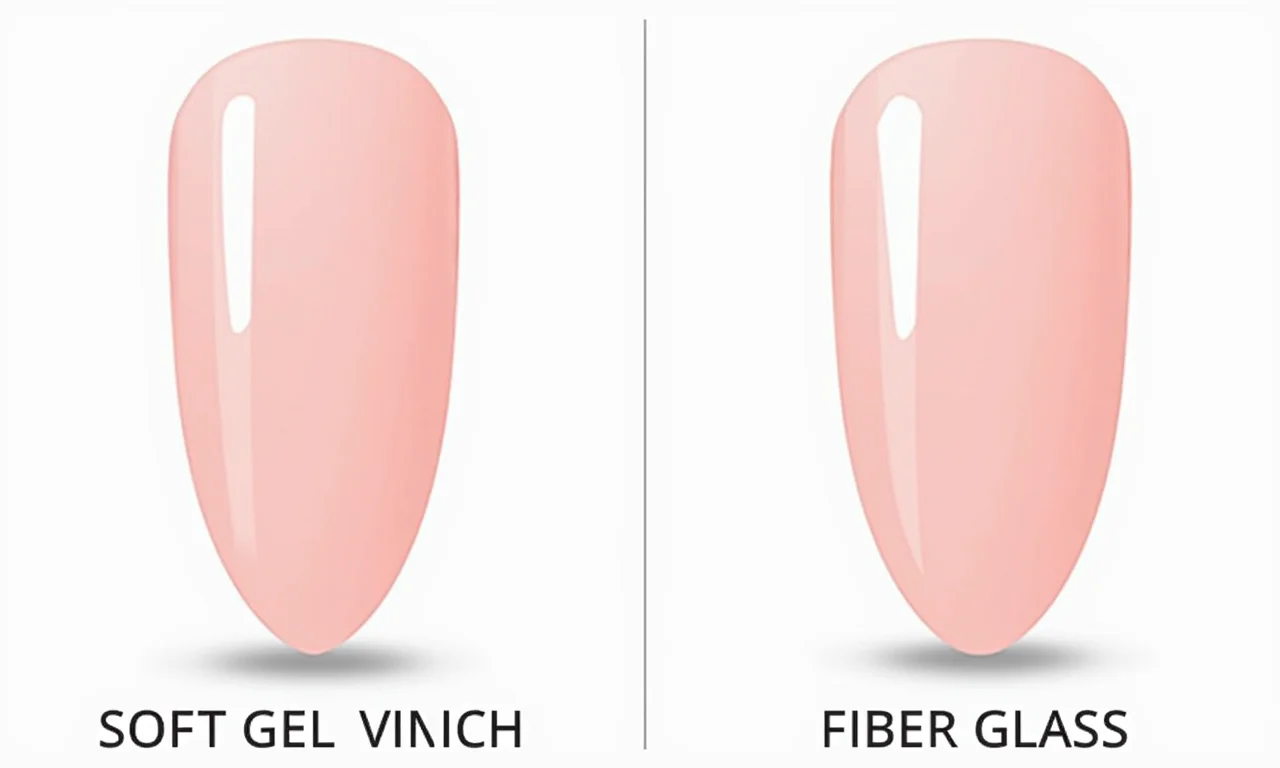 Comparativo entre unhas soft gel e fibra de vidro.