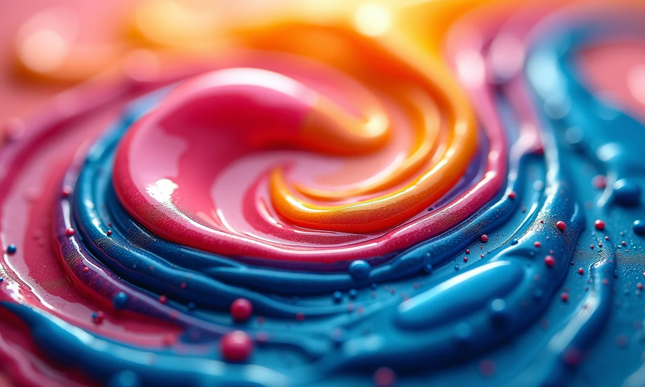 Design abstrato e original de banner de esmalteria com cores vibrantes.