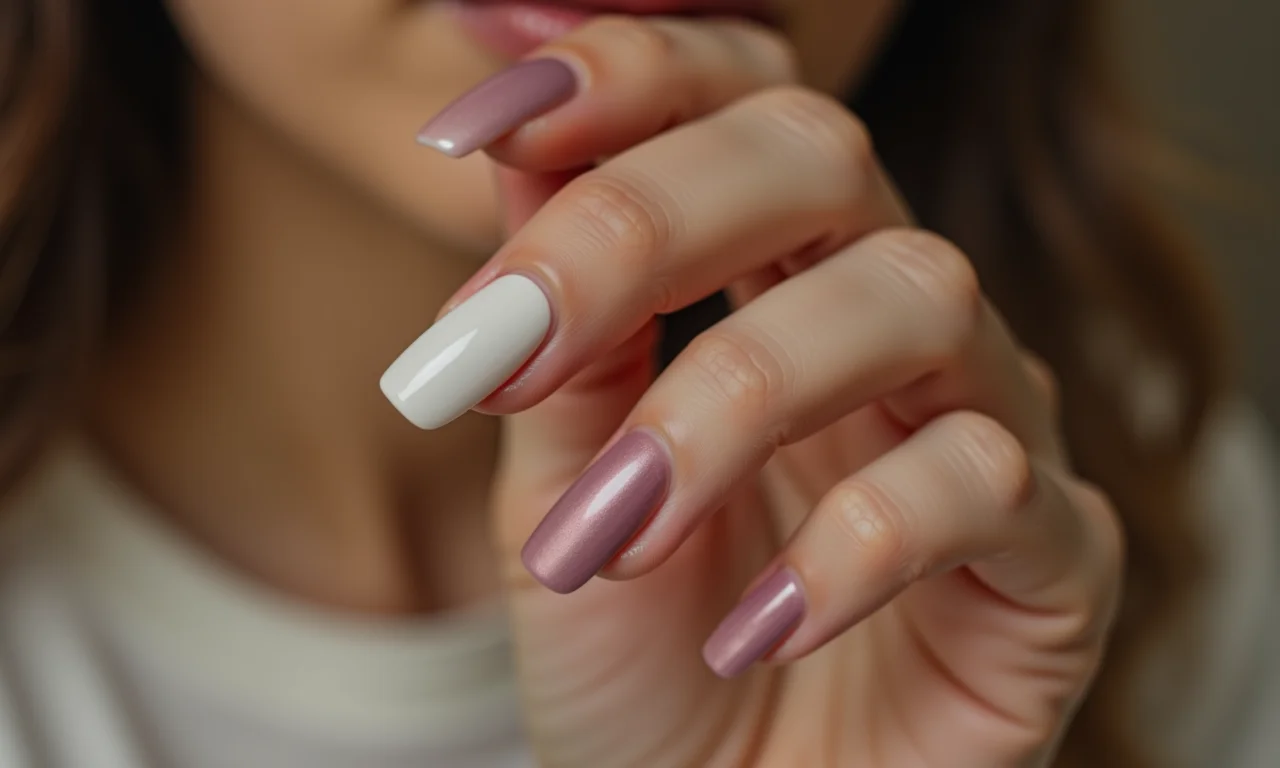 Detalhe de unha filha única delicada.