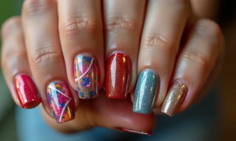 Diversidade de unhas decoradas 'filha única' com diferentes estilos.