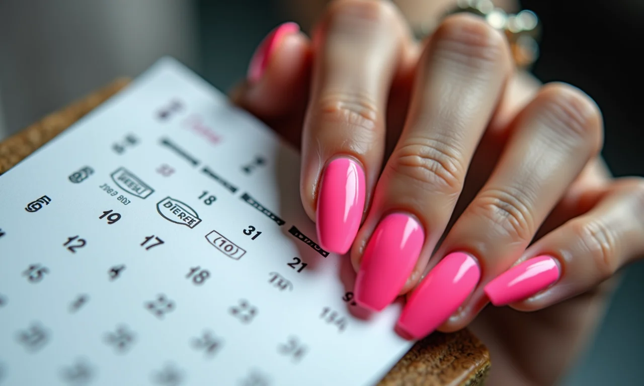 Duração média das unhas de gel neon: cerca de 3 semanas.