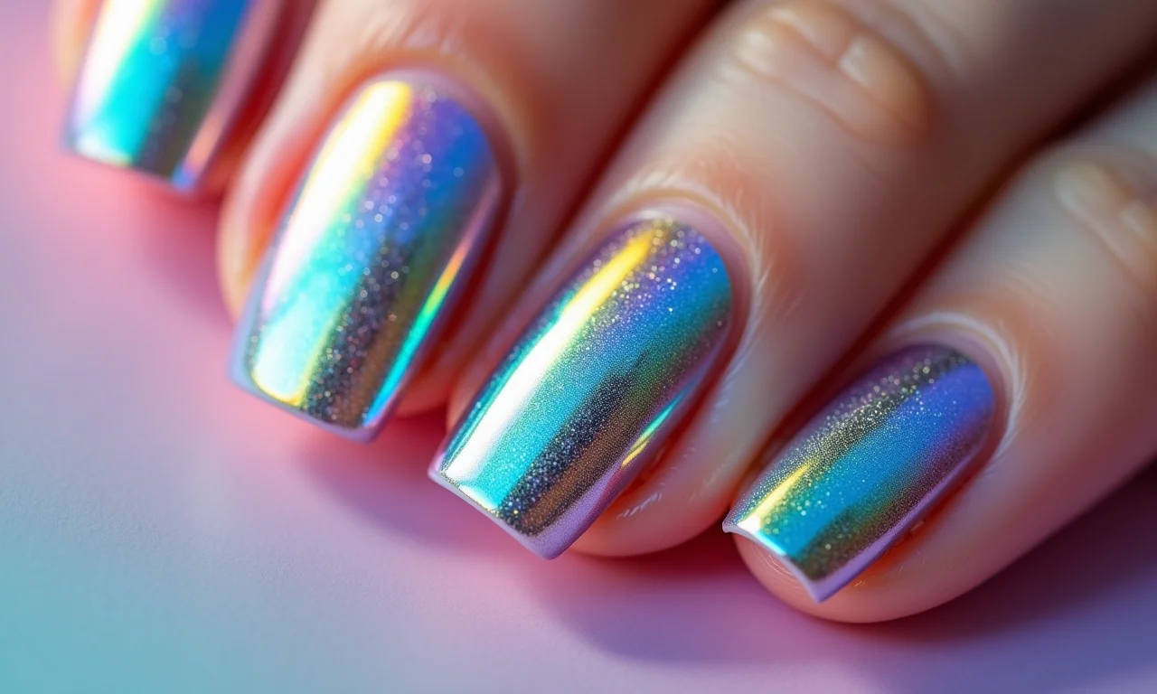 Efeito holográfico em unhas de unicórnio