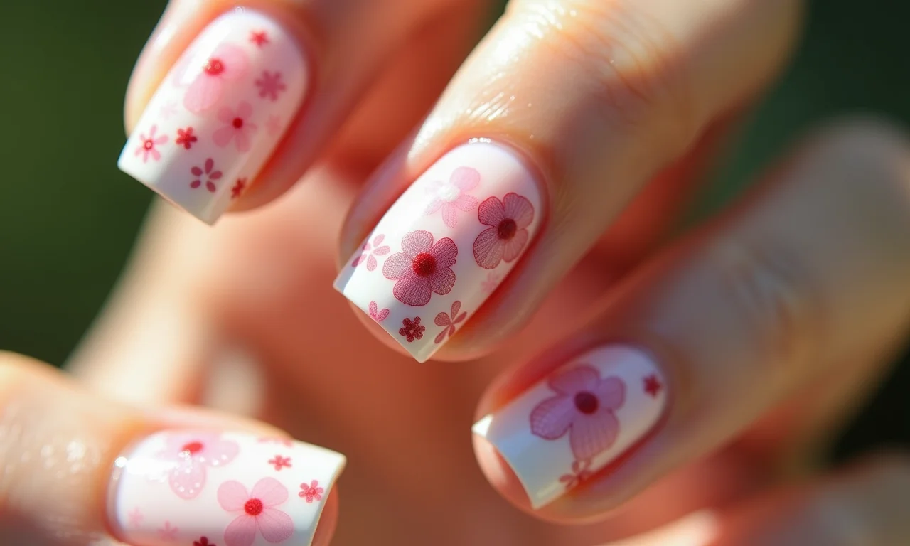 Esmaltação em gel com adesivos artesanais.