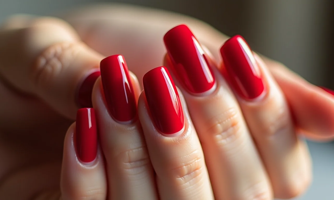 Esmaltação espanhola clássica em unhas bem cuidadas.