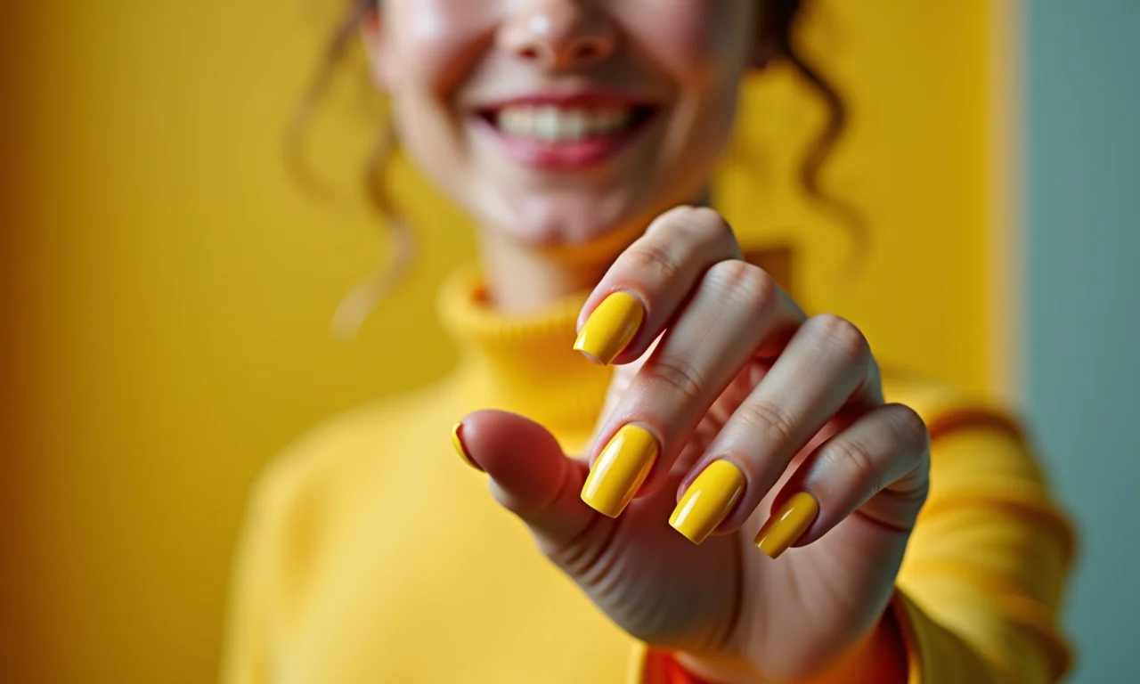 Esmalte amarelo divertido para o signo de Gêmeos.