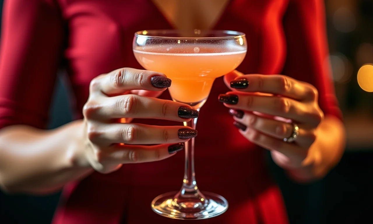 Esmalte com glitter para uma festa.