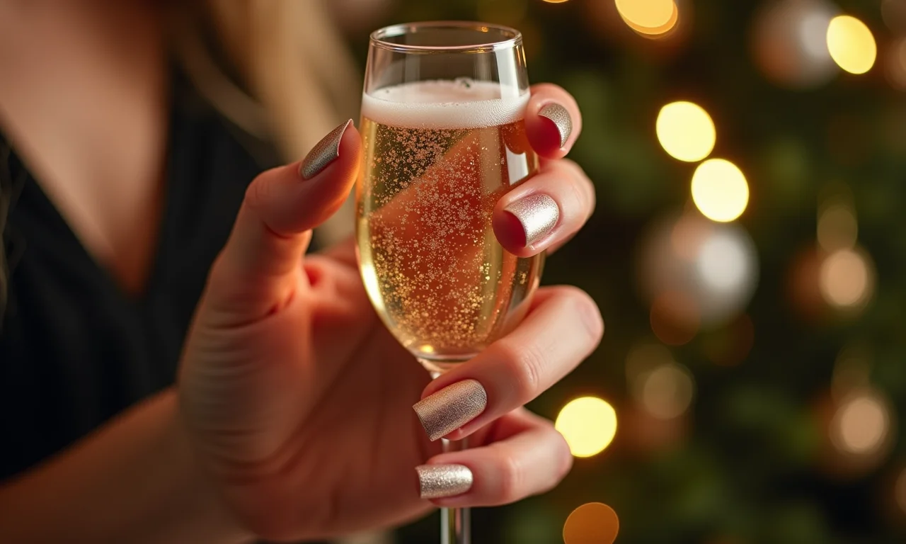 Esmalte com glitter transparente festivo