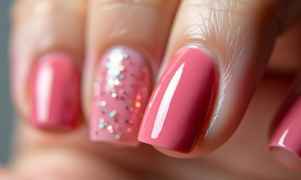 Esmalte Risqué Diamond Gel em unhas curtas.