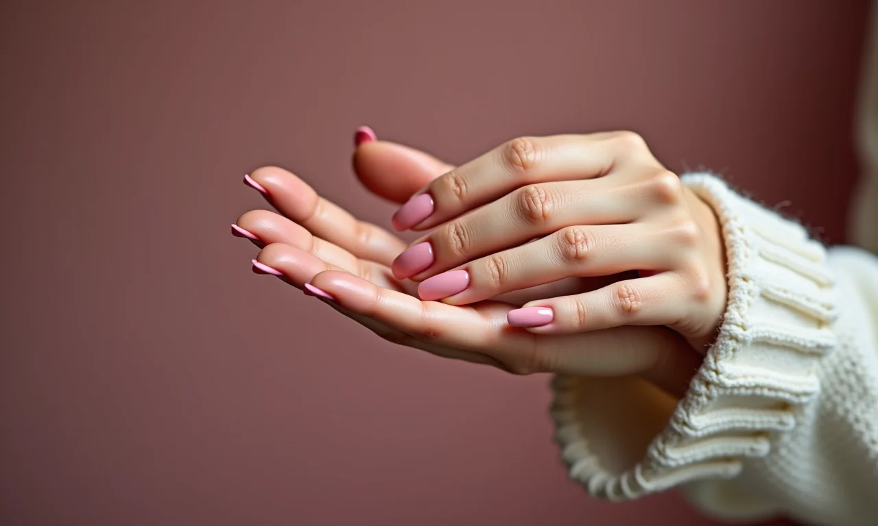 Esmalte rosa romântico para o signo de Libra.