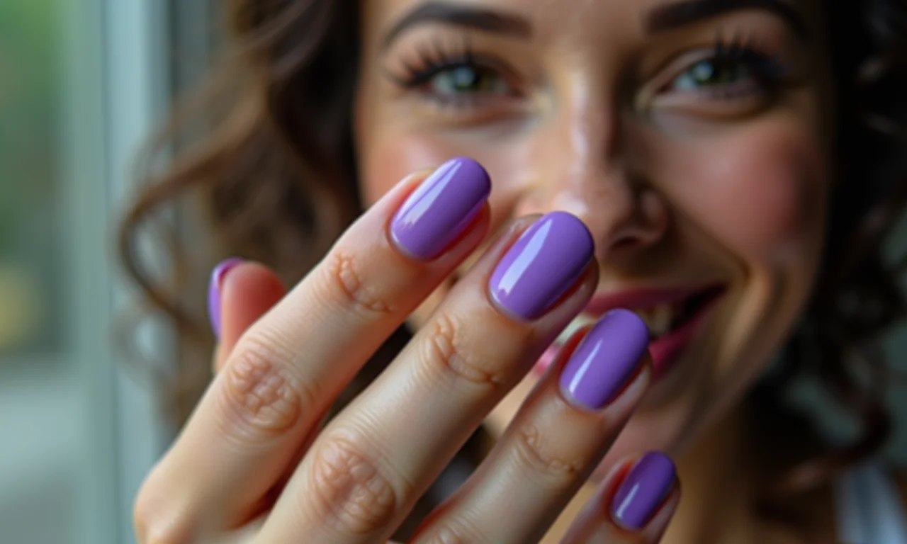 Esmalte roxo criativo para o signo de Sagitário.