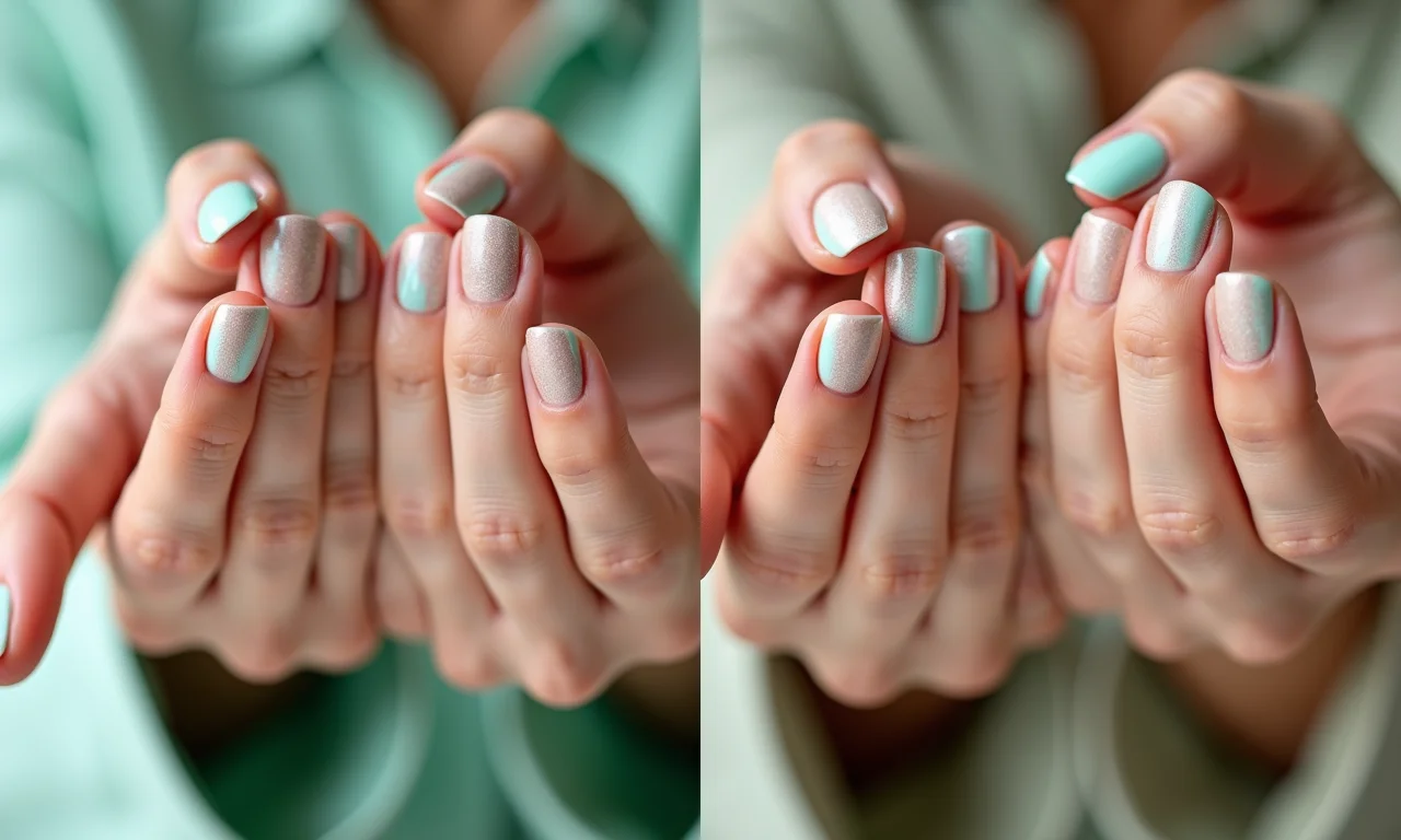 Esmalte verde água em diferentes tons de pele, beleza para todas.