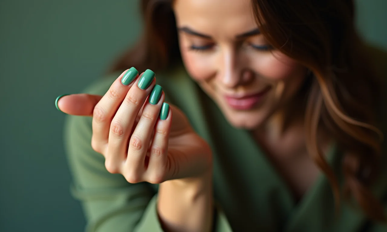 Esmalte verde elegante para o signo de Touro.