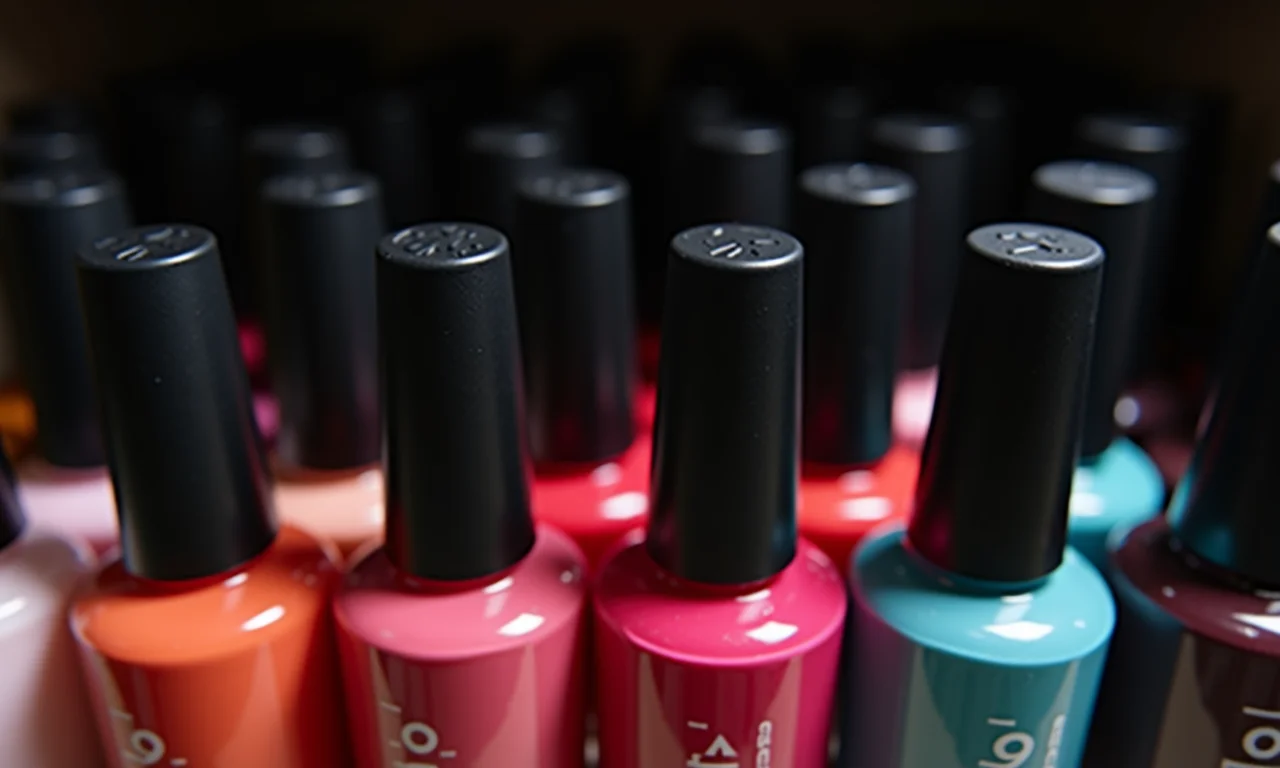 Esmaltes armazenados corretamente.