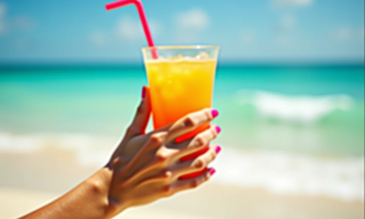 Esmaltes coloridos para o verão na praia.