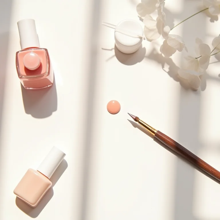 Esmaltes e acessórios para unhas minimalistas.