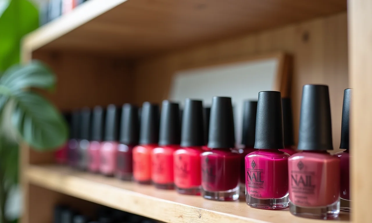 Esmaltes em prateleiras e nichos.