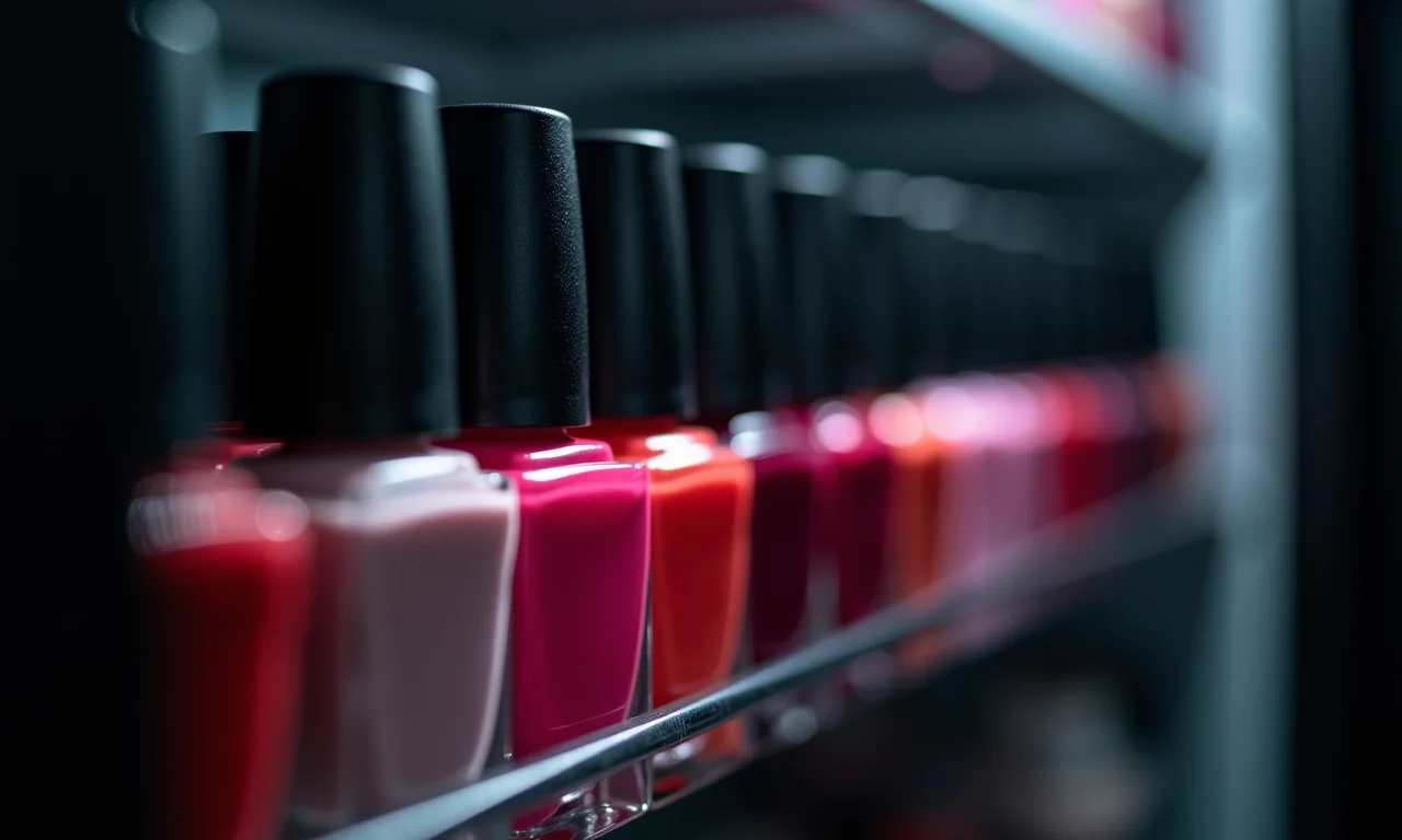 Esmaltes guardados em local fresco e escuro.
