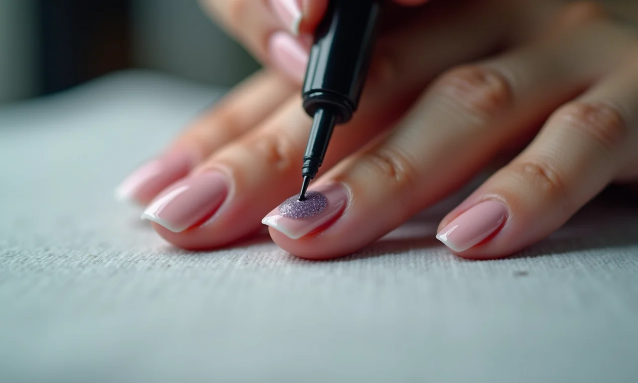 Especialista aplicando esmalte em gel.