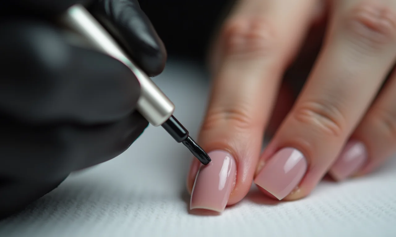 Especialista aplicando esmalte fosco