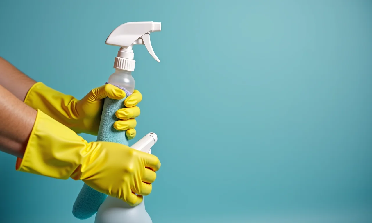 Evitando contato direto com produtos de limpeza.