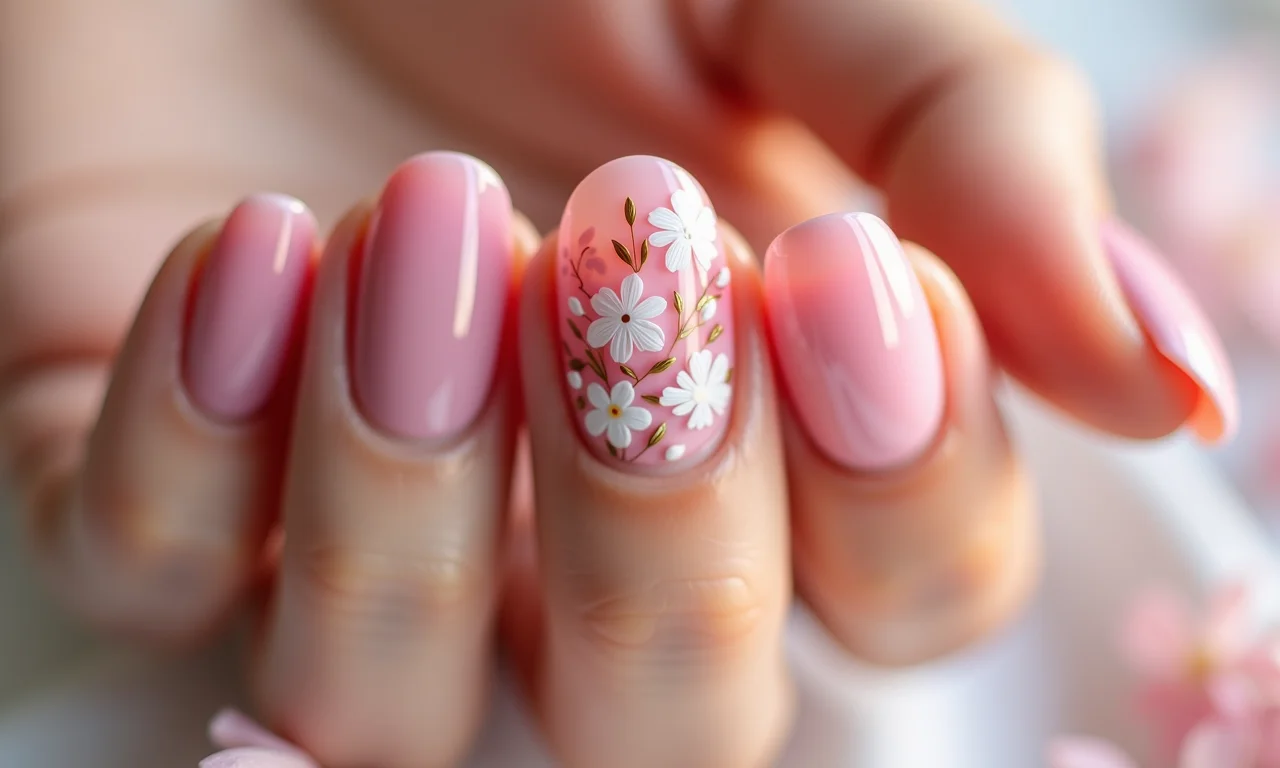 Filha única com detalhe floral em gel.