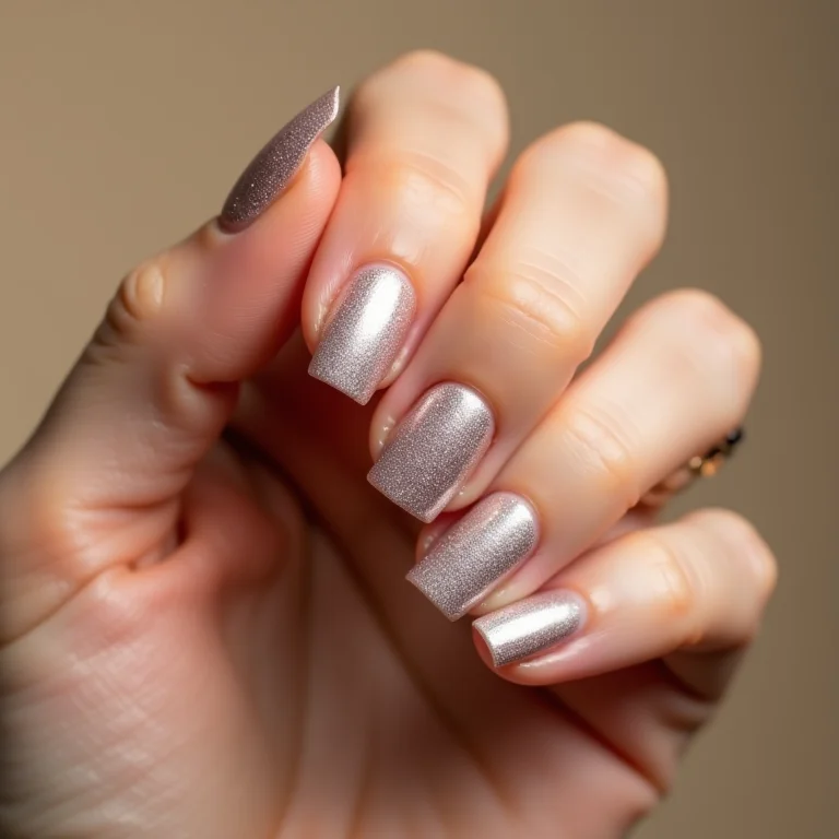 Filha única com glitter em unhas de gel