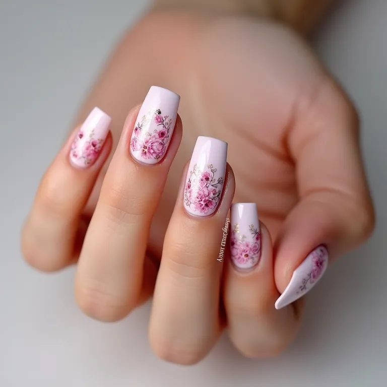 Filha única decorada com delicado padrão floral em tons pastel.