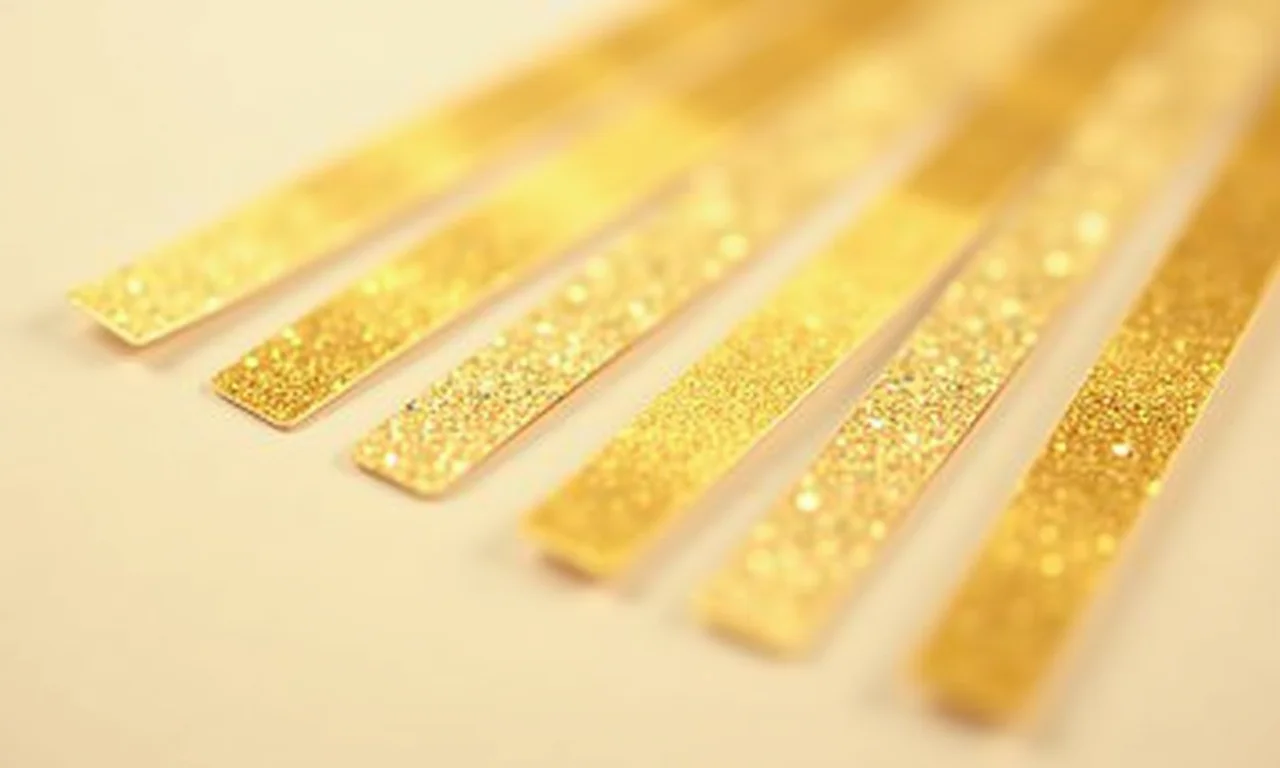 Fita adesiva dourada para unhas da Ricca.