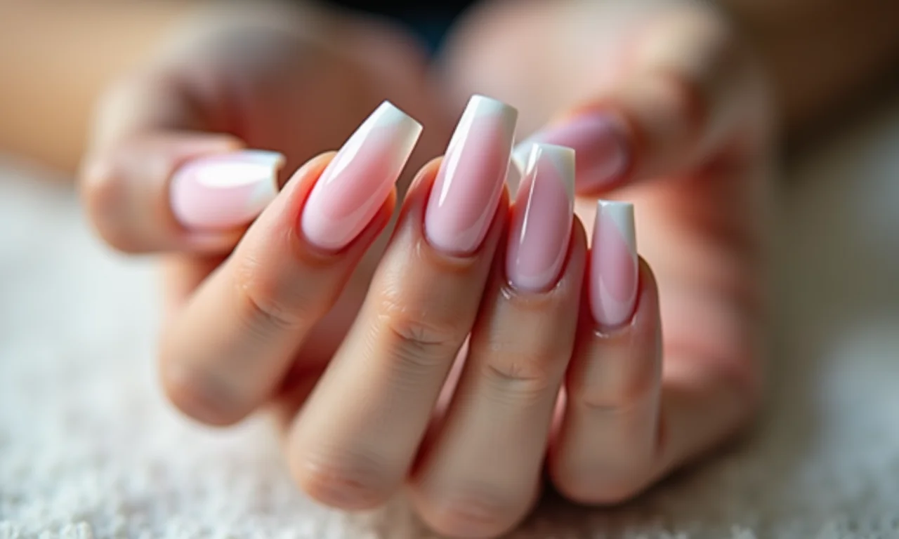 Francesinha alongada com gel, design elegante.