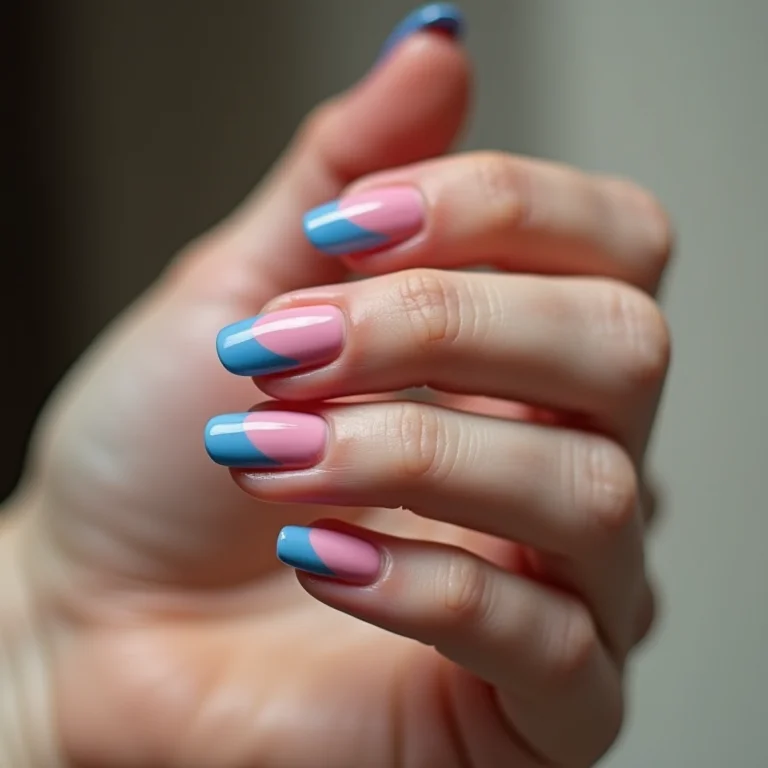 Francesinha azul e rosa moderna