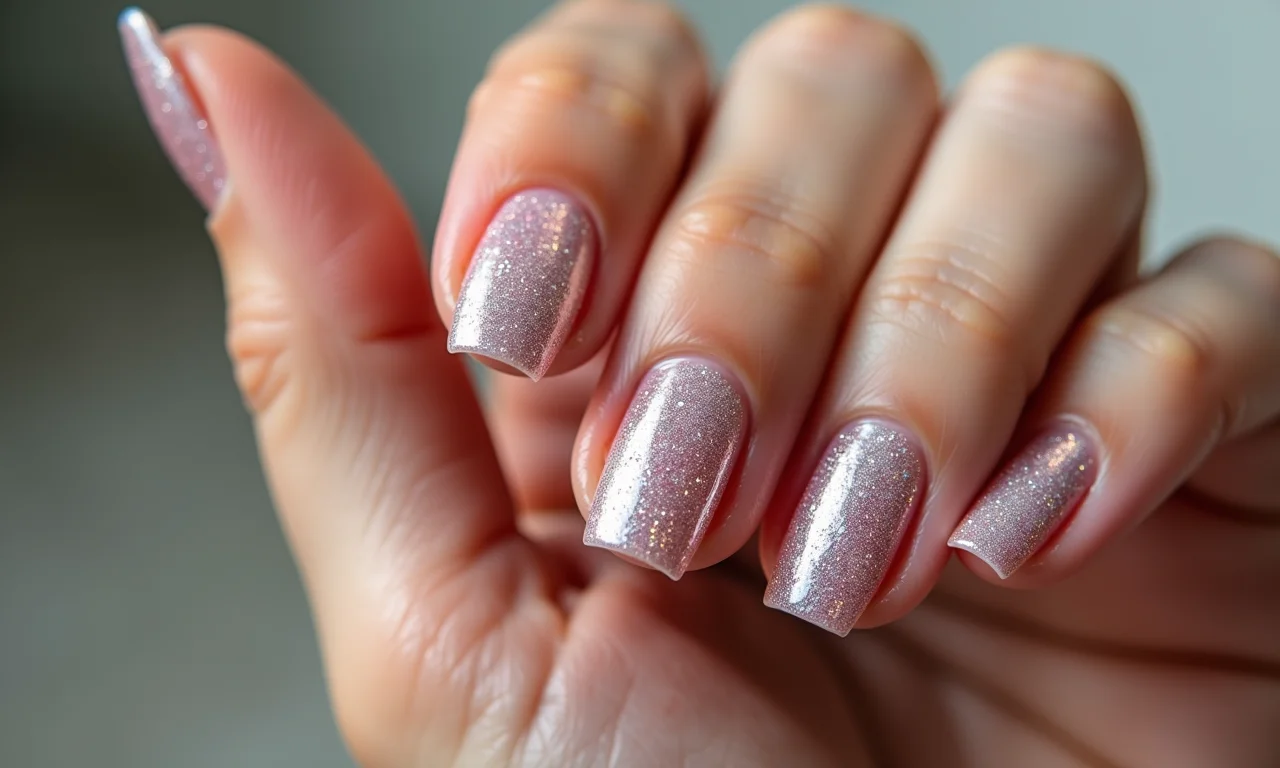 Francesinha com glitter em gel: brilho e glamour para unhas deslumbrantes.