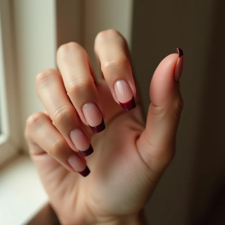 Francesinha invertida com esmalte vermelho